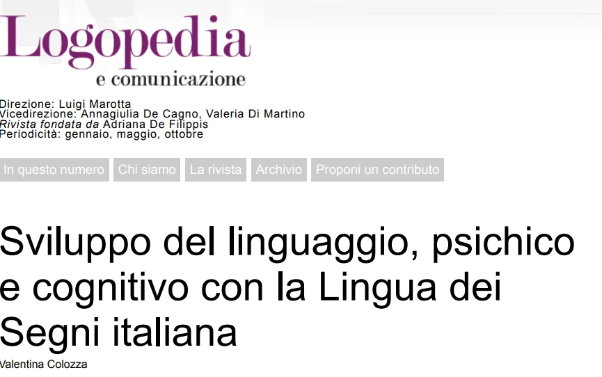 Sviluppo del linguaggio, psichico e cognitivo con la Lingua dei Segni italiana